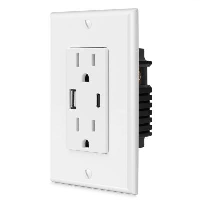 China Bosslyn Residential / General Purpose UL Listed USB Wall Outlet With Type C USB Ground Fast Charge 4.8A Floor Outlet Standard Output for sale