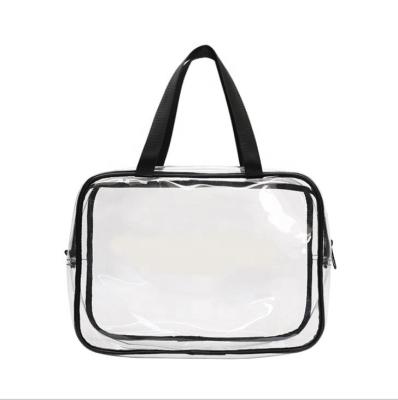 China Vintage fashion wholesale transparent bag PVC wash bag portable waterproof female travel makeup bag for sale