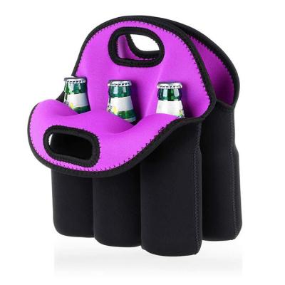 China Waterproof Portable Neoprene Wine Rack Bottle Bag Gift Bag Can Hold 6 Bottles for sale