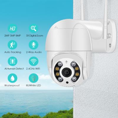 中国 Human Motion Tracking 8MP 4K PTZ Wifi IP Camera Cloud 1080P 4X Digital Zoom CCTV Security AI Human Detect Auto Tracking Wireless Camera 販売のため