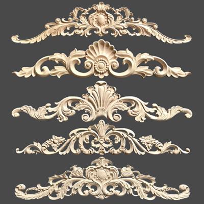 China Contemporary Antique Carved Wood Applique Onlays Furniture Embellishments for sale