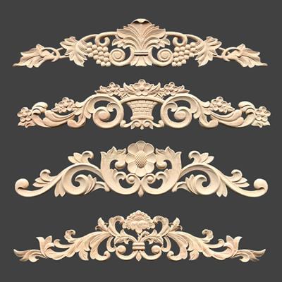 China Contemporary Scrolled Onlays Wood Appliques For Furniture Cabinet for sale