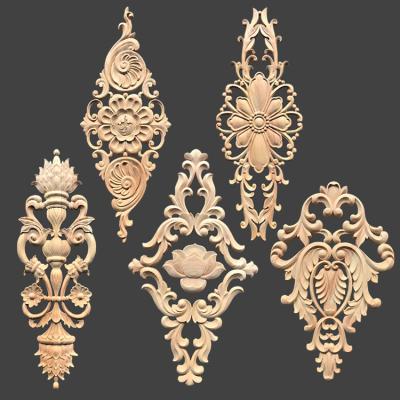 China Contemporary Carved Rubber Wood Appliques And Onlays For Home Decoration for sale