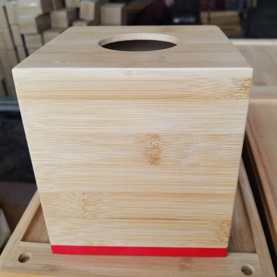 China Home Decoration Wooden Storage Box Smooth Bamboo Storage Box With Lid Tissue Box for sale