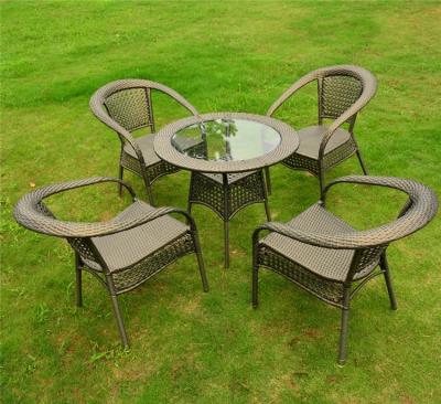 China Portable Professional Supplier Unique Outdoor 4 Seater Rattan Furniture Sets, Rattan Wicker Furniture Table Chair Indoor Gardening Set for sale