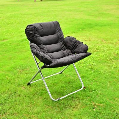 China Portable Professional Supplier Comfortable Iron Tube Polyester Easy-carry Folding Garden Chair With Cushion for sale