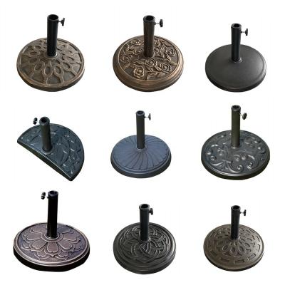 China Modern Resin Umbrella Center Pole Low Roman Umbrella Water And Sand Marble Base Backfill Foot 8Kg 12Kg Sun Parasol Patio for sale