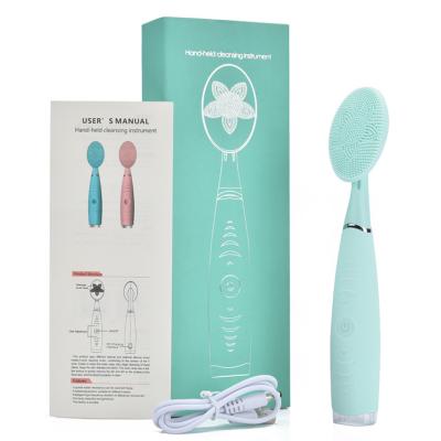 China Acne Treatment Acne Blackheads Pore Brush Silicone Face Exfoliate Electronic Sonic Facial Cleansing Brush Scrubbers for sale