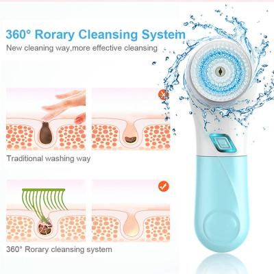 China Acne Treatment Waterproof Sonic Rotating Facial Cleansing Brush Exfoliating Rotating Face Wash Brush Set for sale