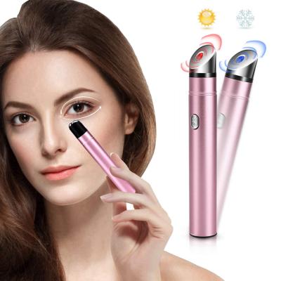 China Electric Smart RF Blood Vessels Removal EMS Under Vibration Massage Eye Temple Care Massager Korea Vibrator Pen With Heat for sale