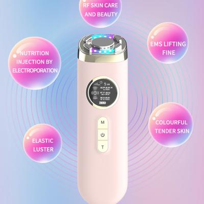 China Portable Wrinkle Remover Photon Beauty Devices RF EMS Vibrating Ion Hot And Cold Photon Nano Skin Face Lifter Machine for sale