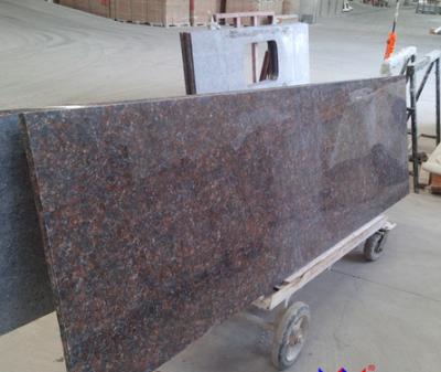 China Indian Tan Brown Granite Countertops Kitchen , Polished granite bathroom vanity tops for sale