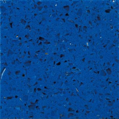 China Crystal Light Blue artificial quartz stone worktops / Polished quartz kitchen counter tops for sale