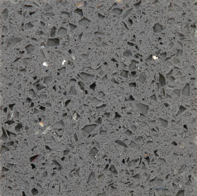 China Polished Crystal Dark Grey artificial quartz countertops for kitchens for sale