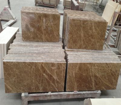 China Light emperador Polished Marble Floor Tile for indoor outdoor project for sale