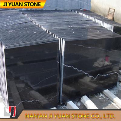 China O mármore de pedra de mármore branco preto de Nero Marquina telha a laje para o painel de parede que pavimenta assoalhos à venda