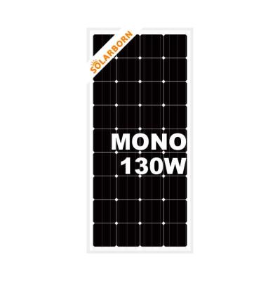 China 130w solar power system mini solar power solar panel roof direct manufacture mono monocrystalline monocrystalline panel for sale