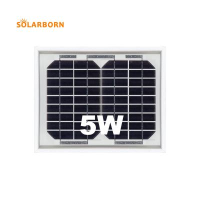 China Solarborn 5W solar power system mini solar cells solar panel china portable mono power paneles solares price kits for sale