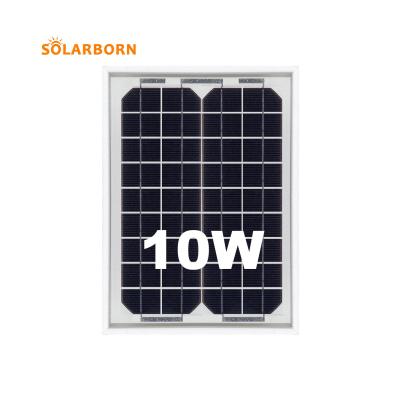 China Solarborn 10w solar power system mini solar cells solar panel china portable mono power paneles solares price kits for sale