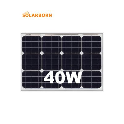 China Home power system Solarborn 40w mini paneles portable solares solares cell system price solar panel for sale