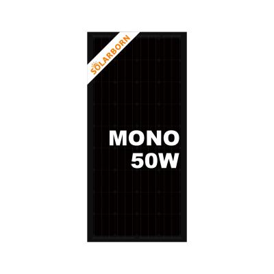 China Black 50W solar power system Solarborn mini paneles portable solares cell system price solar panel for sale