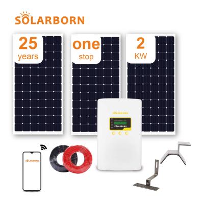 China Cheapest Home Solarborn! on grid home 2kw power price mounting solar power system for home for sale