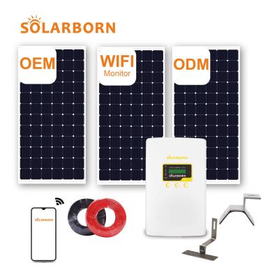 China Solarborn Home 25 Years Warranty Photovoltaic Power Mounting Solar Energy Systems Inverter Panel For Home for sale