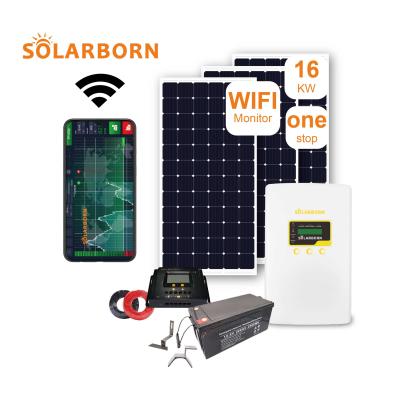 China Solarborn 16kw Home Professional Make System Kit Off Grid Panel Inverter Mounting Solar Power Systems For Home for sale