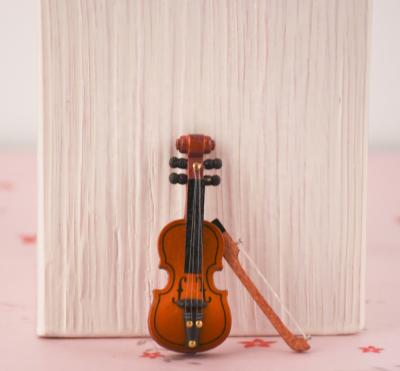 China China mini furniture 1/12dollhouse model violin model photography props miniature wooden crafts for sale