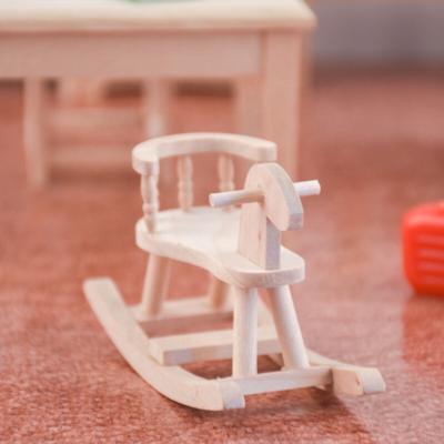 China 1/12 Mini Furniture Model Trojan Props Eco-friendly Miniature Wood Crafts Cottage Doll House Wooden Toys for sale