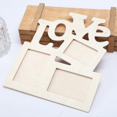 China China Children's Creative DIY Wooden Toys Love Picture Frame Design Wood Crafts for sale