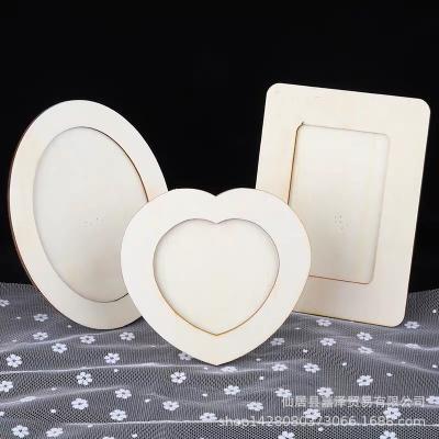 China Eco-friendly Recycle Children's Handmade Creative DIY Wooden Photo Frame Picture Frame For Table Display Decorate Bedroom Living Room Frames for sale