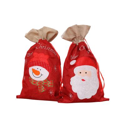 China Santa Snowman Fabric Christmas Sack Christmas Decoration China Suppliers Large Christmas Gift Bag for sale