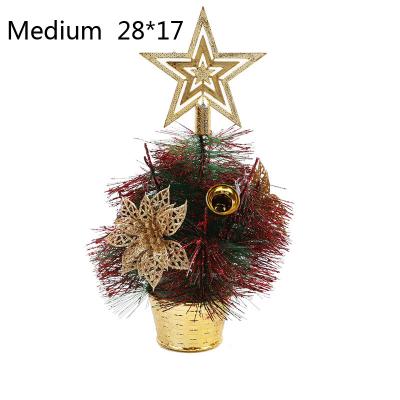 China Hot Christmas Festival Decoration 2021 Trends Mini Flower Basket Tabletop Christmas Tree Decorations for sale