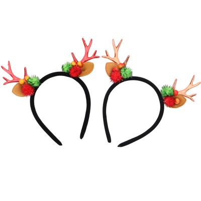 China Christmas Festival Decoration Most Popular Holiday Party Dress Up Plush Christmas Antler Headband for sale