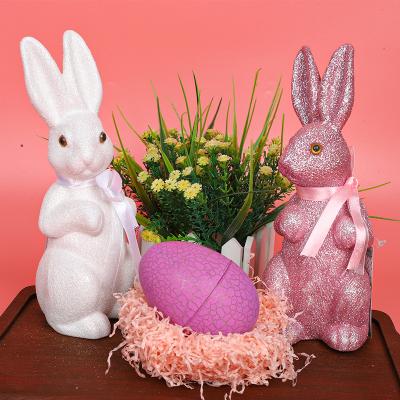 China Cute Cartoon Easter Bunny Kit Supplies Party Decor Multifuction Rabbit Easter Doll House Decoration Foam 21*8cm for sale