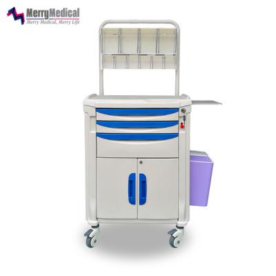 China Modern ABS Medical Plastic Anesthesia Carts With Cabinet Health Care Carts for sale