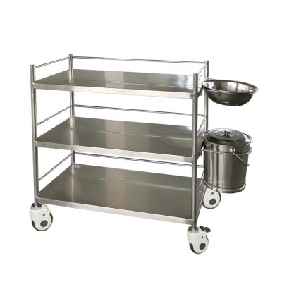 China Zero Surgical Instrument Cart 3 Shelf Bucket for sale