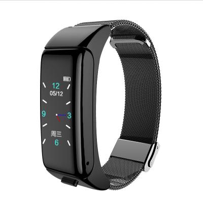 China New Auto Date Bluetooth Bracelet B6 Smart Talking Headset Two-in-one Heart Rate Blood Pressure Monitoring Pedometer Sports Watch for sale