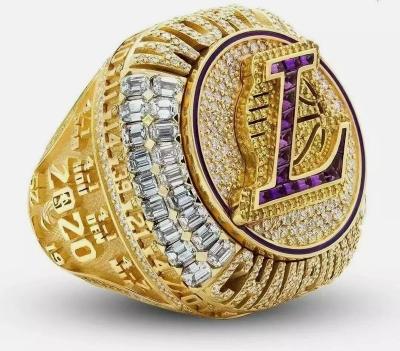 China Los Angeles Lakers CLASSIC Ring Men's Gift Stainless Steel Jewelry Frontier Logo Engraved Ring for sale