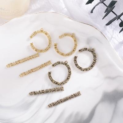 China FASHIONABLE Korean Letter Bronze Alloy Bar DIY Jewelry Accessories DIY Handmade Homemade Pendant Earrings for sale