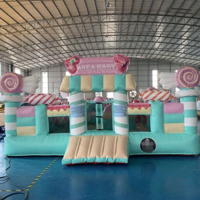 China Outdoor Entertainment Indoor Outdoor big kids bounce house candy inflatable playground for sale