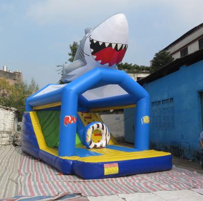 China Outdoor Entertainment cheap Inflatable Castle Shark cheap inflatable shark bounce house for sale