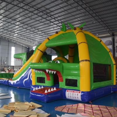 China Outdoor Entertainment crocodile cheapest kids inflatable bouncy slide children inflatable combo for sale