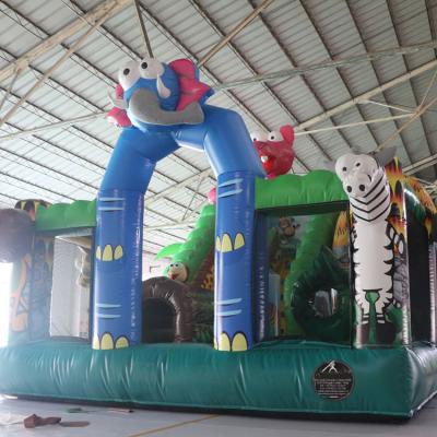 China Outdoor Entertainment hippo slide playground inflatable bouncy slide for sale