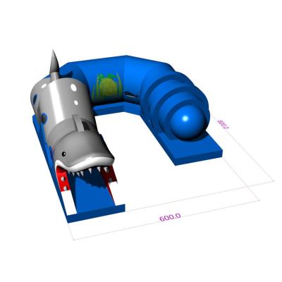 China Outdoor Entertainment shark inflatacle caterpillar tunnel obstacle course tunnel for sale