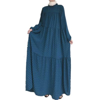 China New Cotton Independent Website Long Sheath Muslim Dresses Modest Wholesale Islamic Maxi Dress With Dot Designs For Women From Thailand for sale