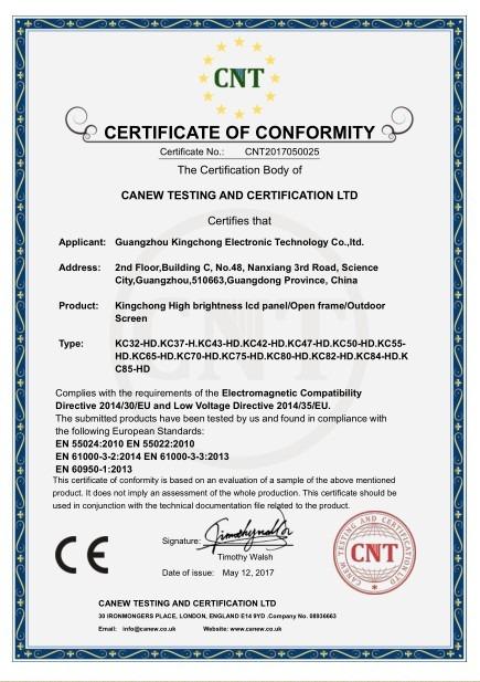 CE - Guangzhou Kingchong Electronic Technology Co., Ltd.