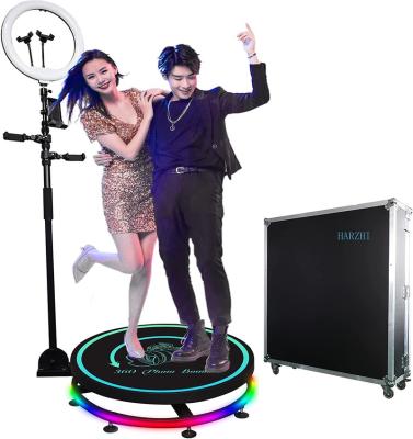 China 360 LED Photo Booth Machine Customize Logo Camera Booth Stand Selfie Video Light Spinner Auto 360 Stickers For Parties CK-PH for sale