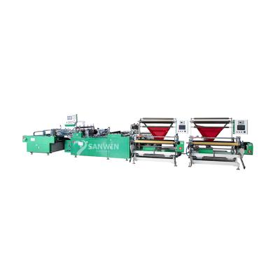 China Full Automatic Side Seal PE Plastic BOPP pp Self Adhesive Bag Carry Bag Cutting Making Machine From Factory for sale